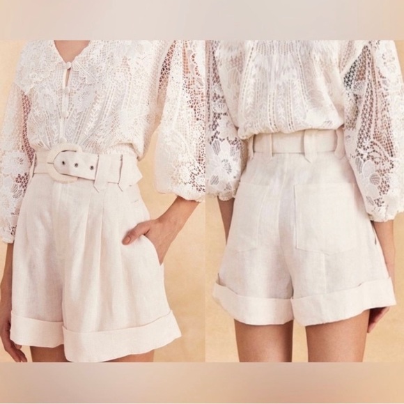 FARM Rio Cream High-Waisted Shorts - Picture 2 of 13